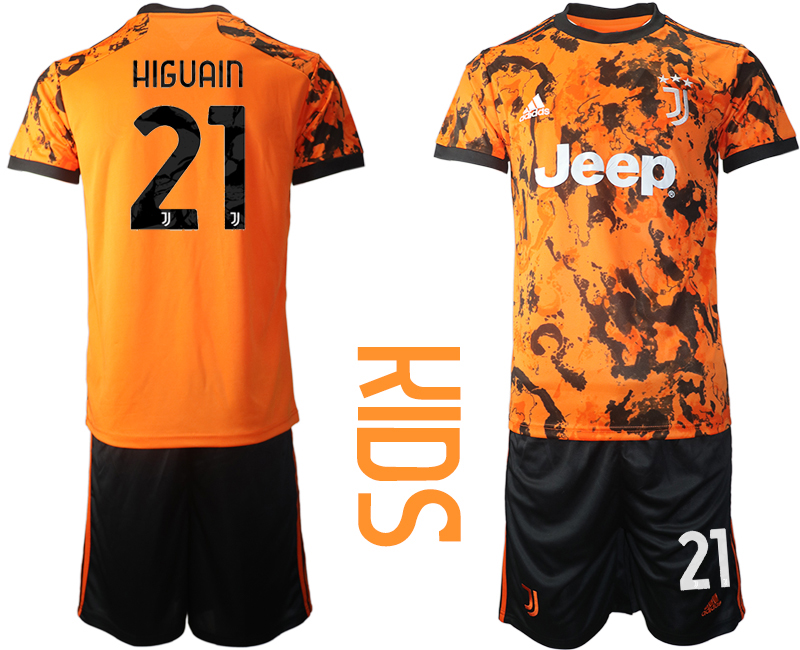 Youth 2020-2021 club Juventus away orange #21 Soccer Jerseys->juventus jersey->Soccer Club Jersey